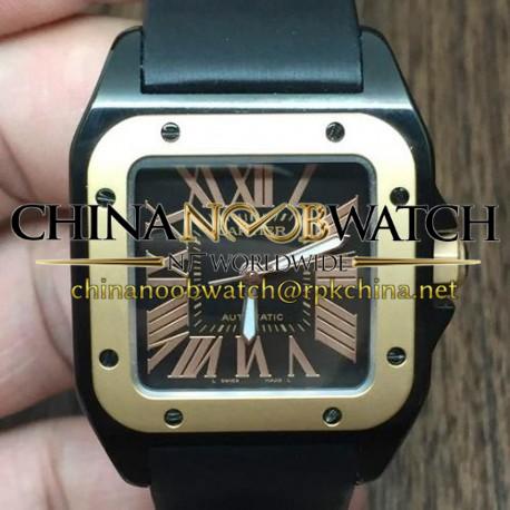 Replica Cartier Santos 100 33MM PVD Black Dial  Swiss 2836-2