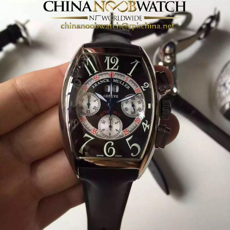 Replica Franck Muller Cintree Curvex Chronograph FM 7850 CC GG Stainless Steel Black Dial Swiss 7753