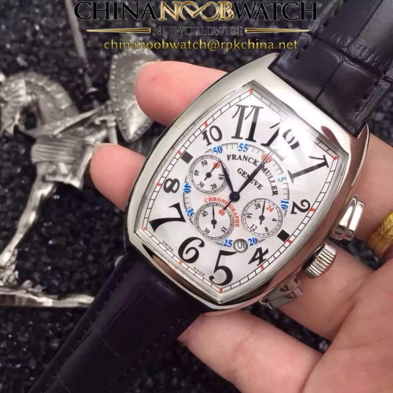 Replica Franck Muller Cintree Curvex Chronograph FM 8880 CC AT Stainless Steel White Dial Swiss 7753