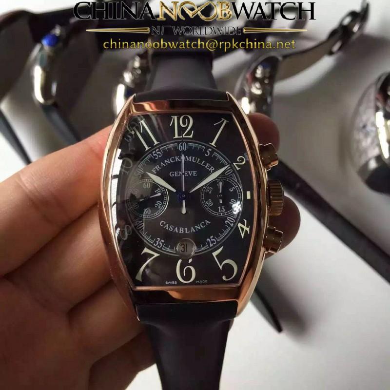 Replica Franck Muller Casablanca Chronograph FM 8880 C CC Rose Gold Black Dial Swiss 7753