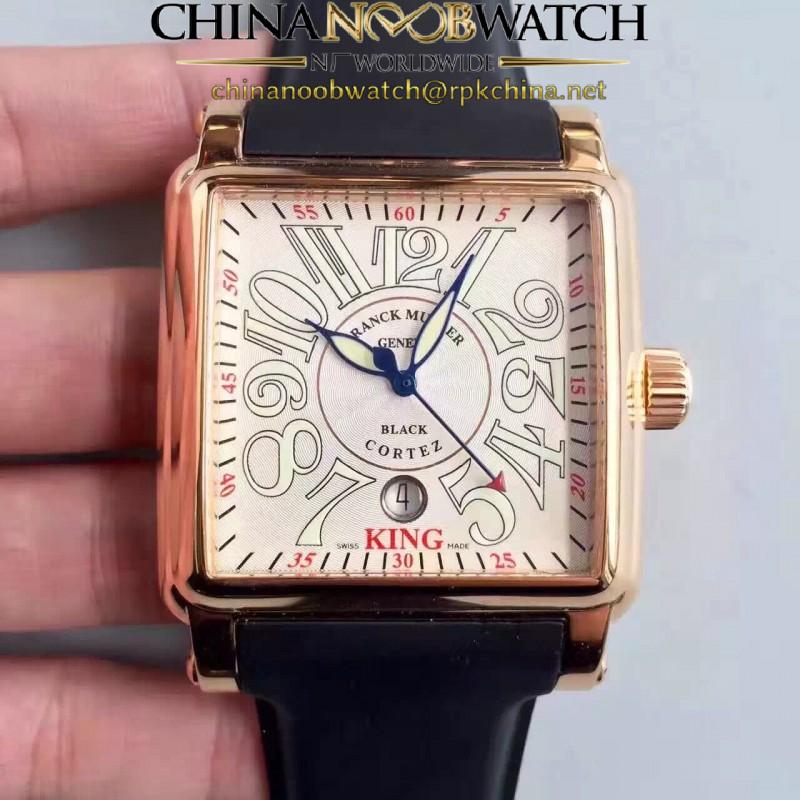 Replica Franck Muller Conquistador Cortez King 10000KSC ZX Rose Gold White Dial Swiss 2824-2