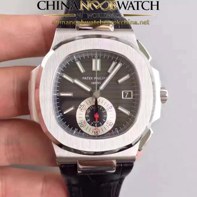 Replica Patek Philippe Nautilus Chronograph 5980 JF Stainless Steel Black Dial Swiss CH28-520C