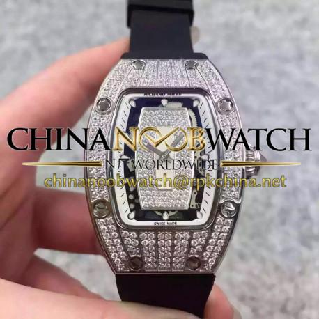 Replica Richard Mille RM07 Ladies Stainless Steel & Diamonds White & Diamonds Dial M6T51