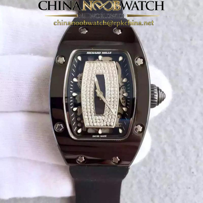 Replica Richard Mille RM07 Ladies PVD Black & Diamonds Dial M6T51