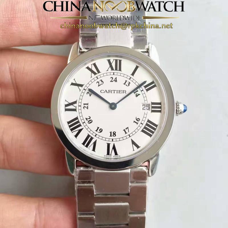 Replica Ronde Solo De Cartier W6701005 36MM K11 Stainless Steel White Dial Swiss Quartz