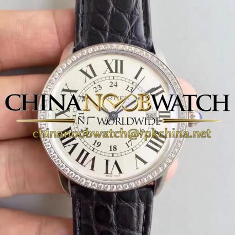 Replica Ronde Solo De Cartier W6701010 42MM TW Stainless Steel & Diamonds White Dial Swiss 2892