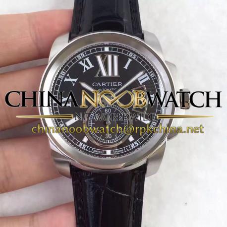 Replica Calibre De Cartier W7100037 42MM TF Stainless Steel Black Dial Swiss 1904MC