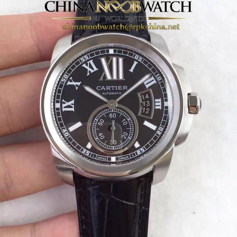 Replica Calibre De Cartier W7100037 42MM TF Stainless Steel Black Dial Swiss 1904MC