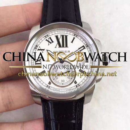 Replica Calibre De Cartier W7100037 42MM TF Stainless Steel White Dial Swiss 1904MC