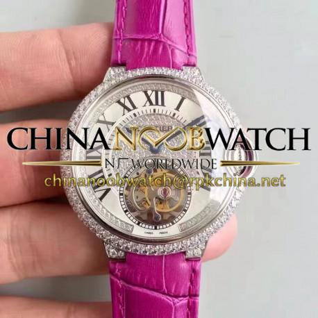 Replica Ballon Bleu De Cartier Flying Tourbillon HPI00716 39MM TF Stainless Steel & Diamonds Diamonds Dial Swiss 9452MC