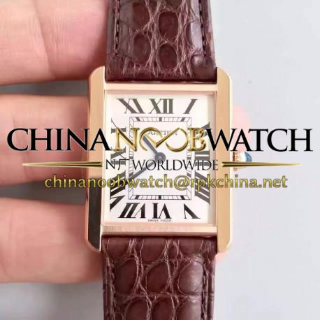 Replica Cartier Tank Solo Ladies W5200025 27MM x 34MM TW Rose Gold White Dial Swiss Quartz