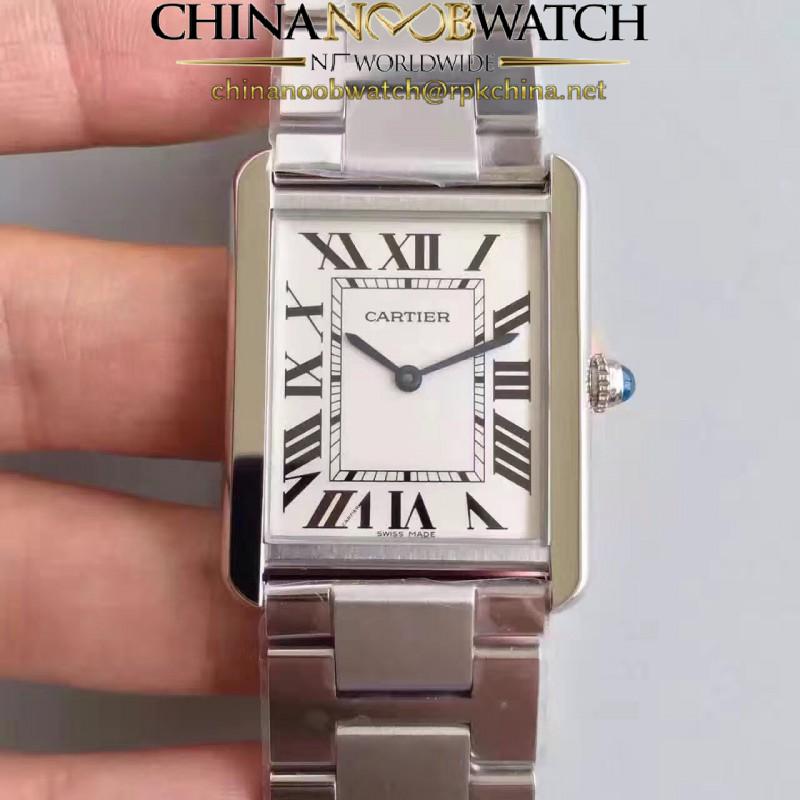 Replica Cartier Tank Solo Ladies W5200014 27MM x 34MM TW Stainless Steel White Dial Swiss Quartz