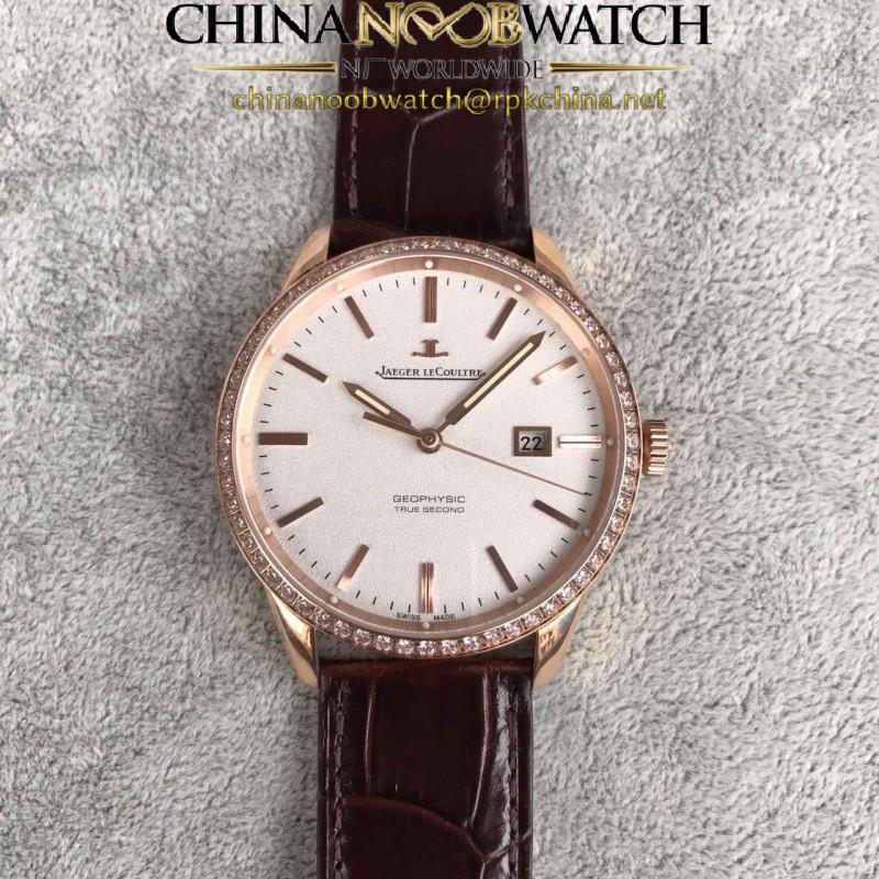 Replica Jaeger-LeCoultre Geophysic True Second 8012520 N Rose Gold & Diamonds White Dial Swiss Calibre 770