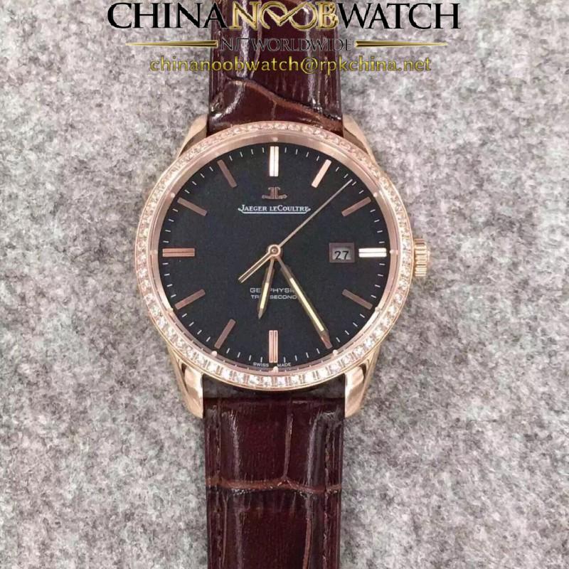 Replica Jaeger-LeCoultre Geophysic True Second 8012520 N Rose Gold & Diamonds Black Dial Swiss Calibre 770