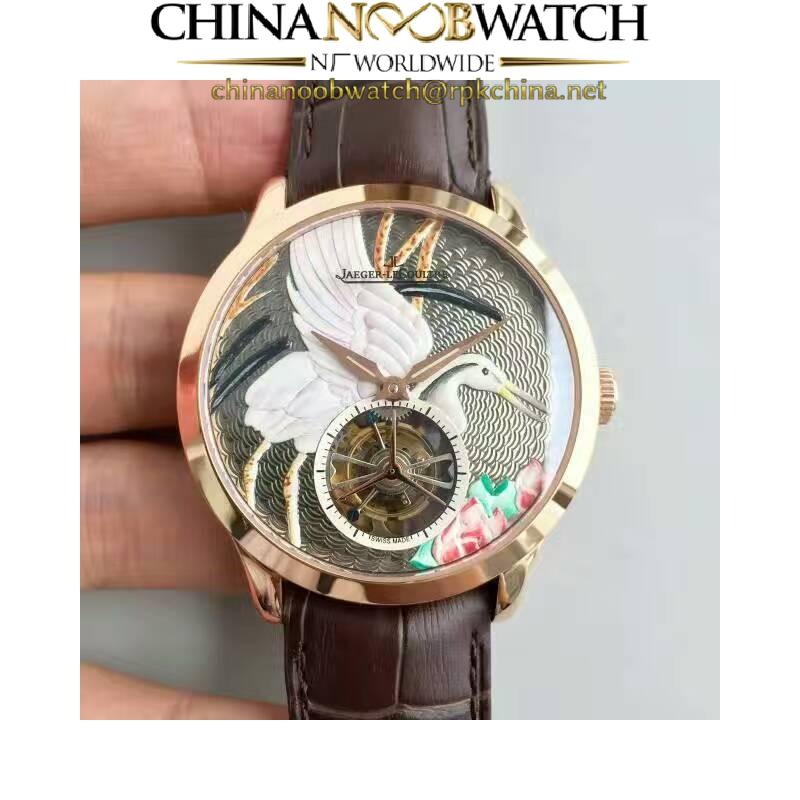 Replica Jaeger-LeCoultre Master Grand Tourbillon Enamel Q16634E6 N Rose Gold Bird Dial Swiss Tourbillon