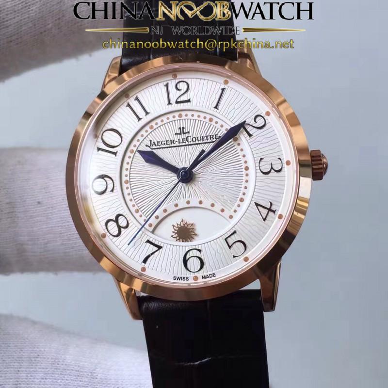 Replica Jaeger-LeCoultre Ladies Rendez-Vous Night & Day Large 3612420 38MM N Rose Gold White Dial Swiss 898D/1