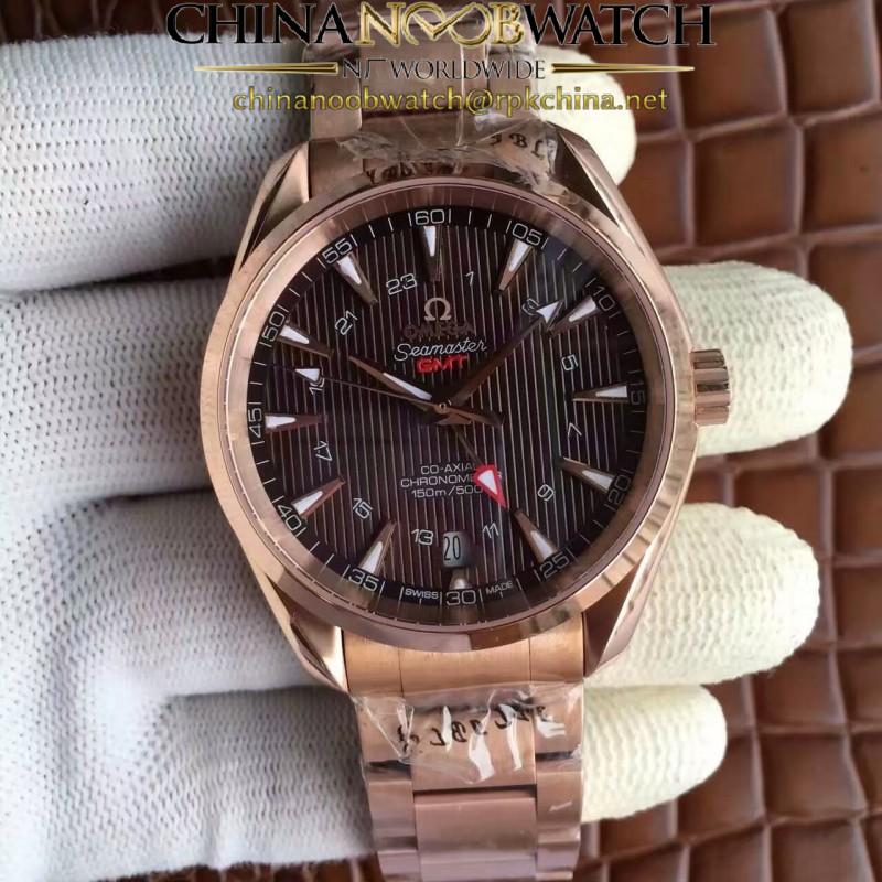 Replica Omega Seamaster Aqua Terra 150M GMT 231.50.43.22.06.002 43MM JH Rose Gold Black Dial Swiss 8605