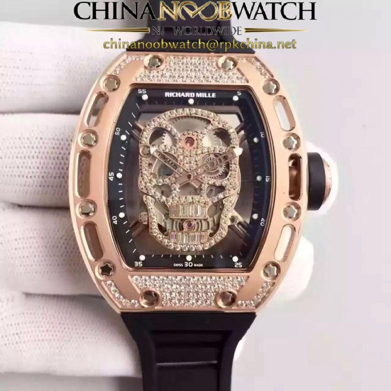 Replica Richard Mille RM052 SF Rose Gold & Diamond Diamond Skull Dial Swiss M6T51