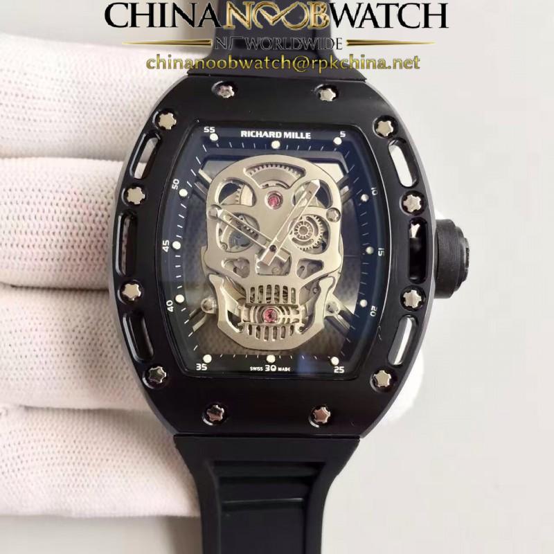 Replica Richard Mille RM052 SF PVD Skull & Black Dial Swiss M6T51