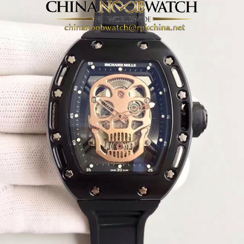 Replica Richard Mille RM052 SF PVD Gold Skull Dial Swiss M6T51