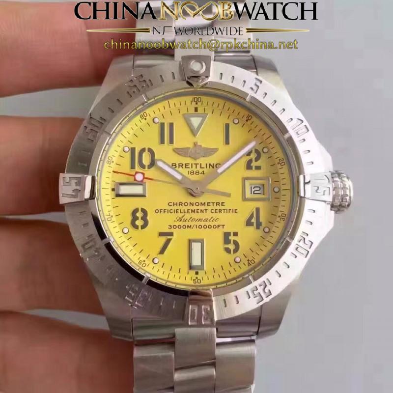 Replica Breitling Avenger II Seawolf A1733110/I519/169A N Stainless Steel Yellow Dial Swiss 2836-2