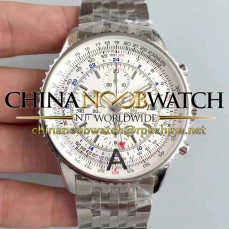 Replica Breitling Navitimer World A2432212/G571-443A JF Stainless Steel White Dial Swiss 7750