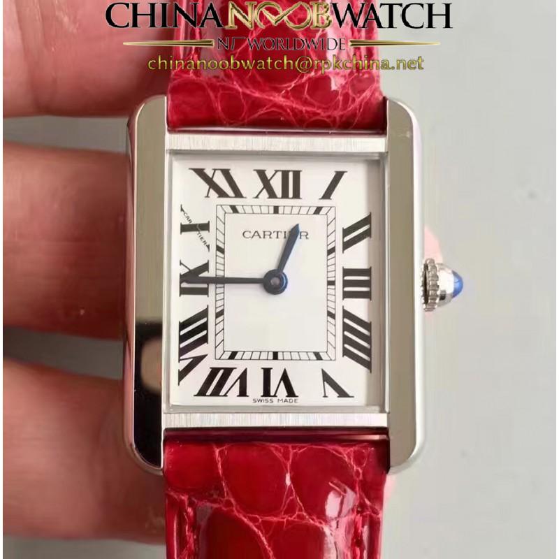 Replica Cartier Tank Solo Ladies W5200003 27MM x 34MM TW Stainless Steel White Dial Swiss Quartz