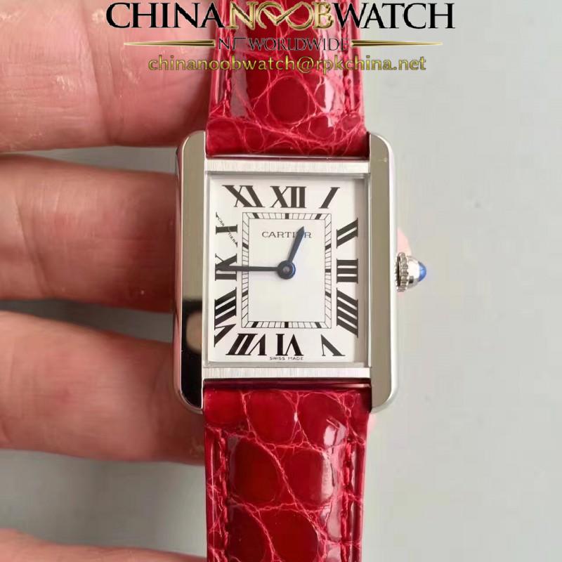 Replica Cartier Tank Solo Ladies W5200005 24MM x 31MM TW Stainless Steel  White Dial Swiss Quartz