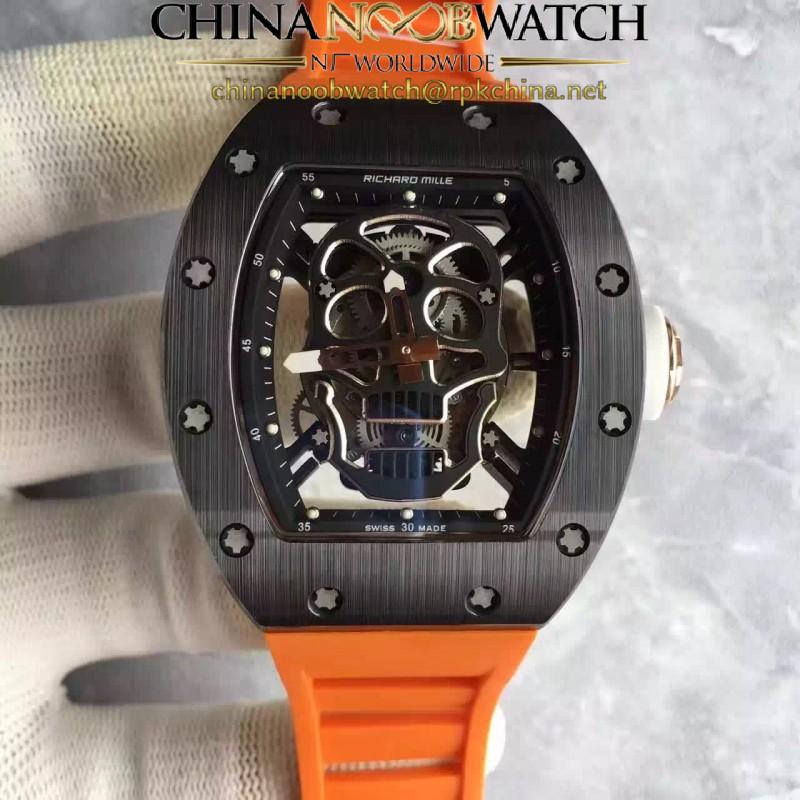 Replica Richard Mille RM052 KV Black Ceramic Black Skull Dial M6T51