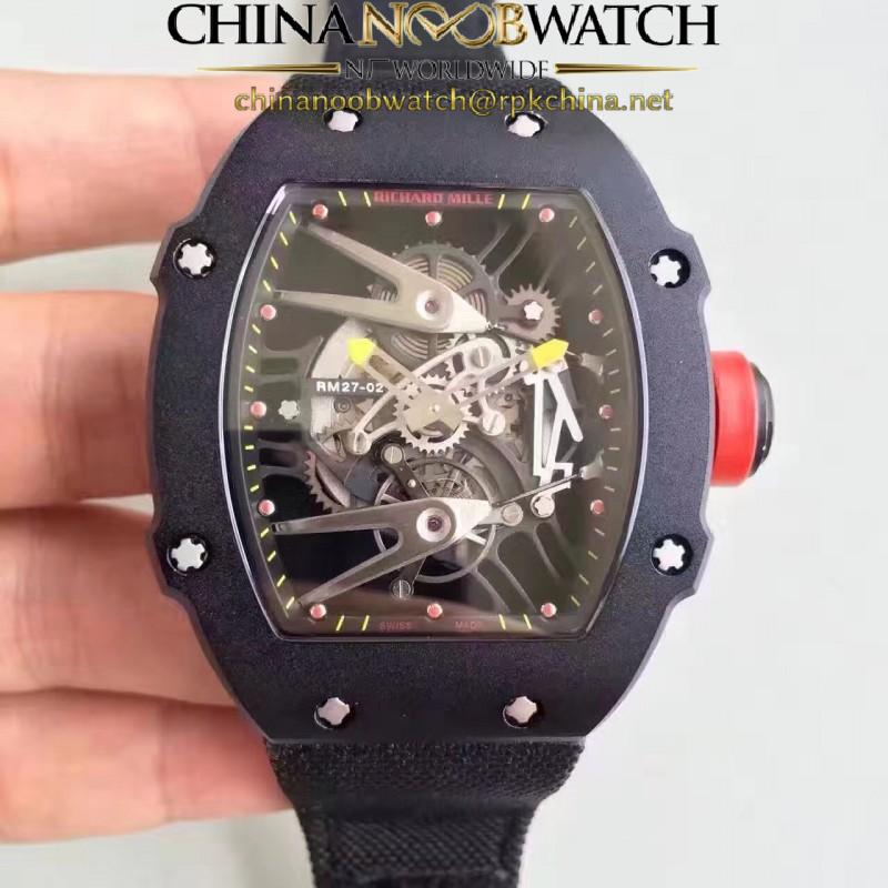 Replica Richard Mille RM27-02 Black Ceramic Black & Skeleton Dial M9015