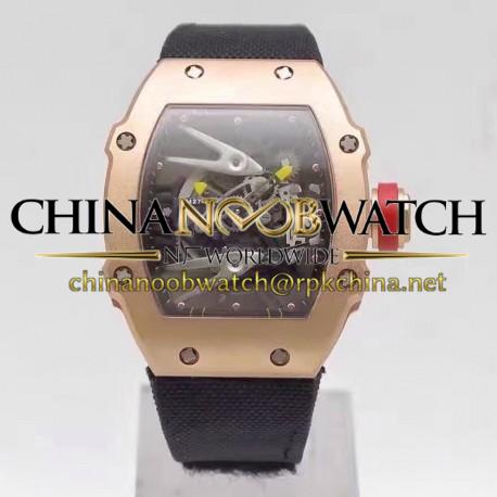 Replica Richard Mille RM27-02 Rose Gold Black & Skeleton Dial M9015