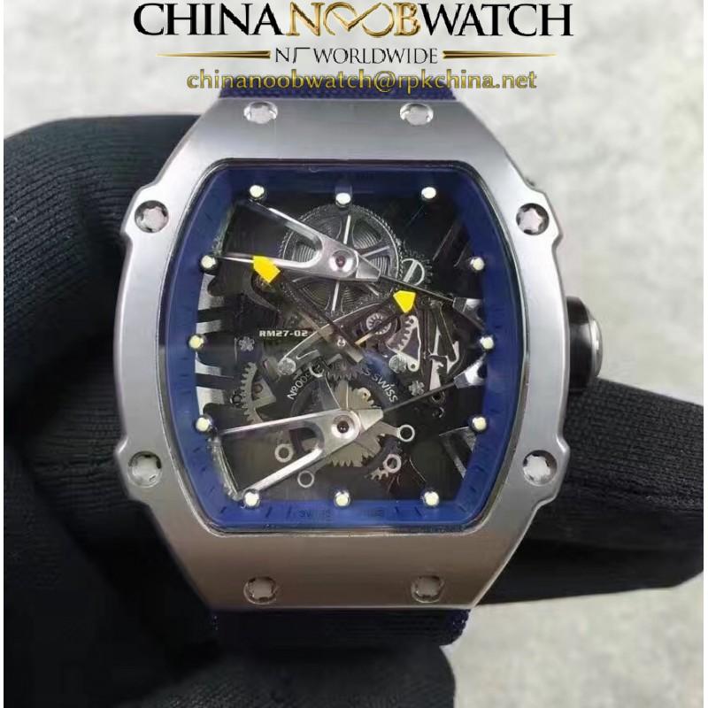 Replica Richard Mille RM27-02 Stainless Steel Blue & Skeleton Dial M9015