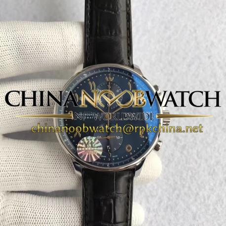 Replica IWC Portugieser Chronograph Dubai Edition IW371489 YL Stainless Steel Blue Arabic Dial Swiss 7750