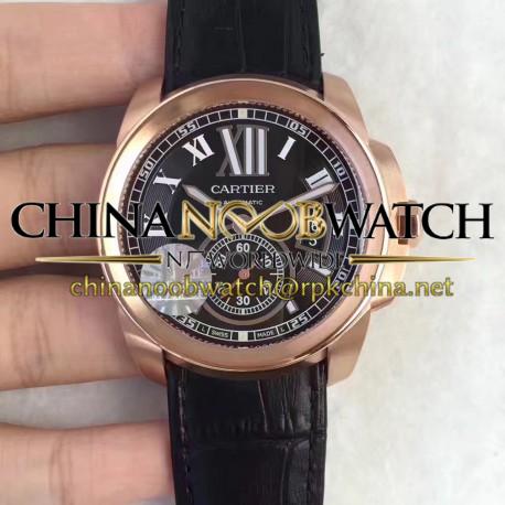 Replica Cartier Calibre de Cartier W7100039 42MM JF Rose Gold Black Dial Swiss Calibre 1904-PS MC