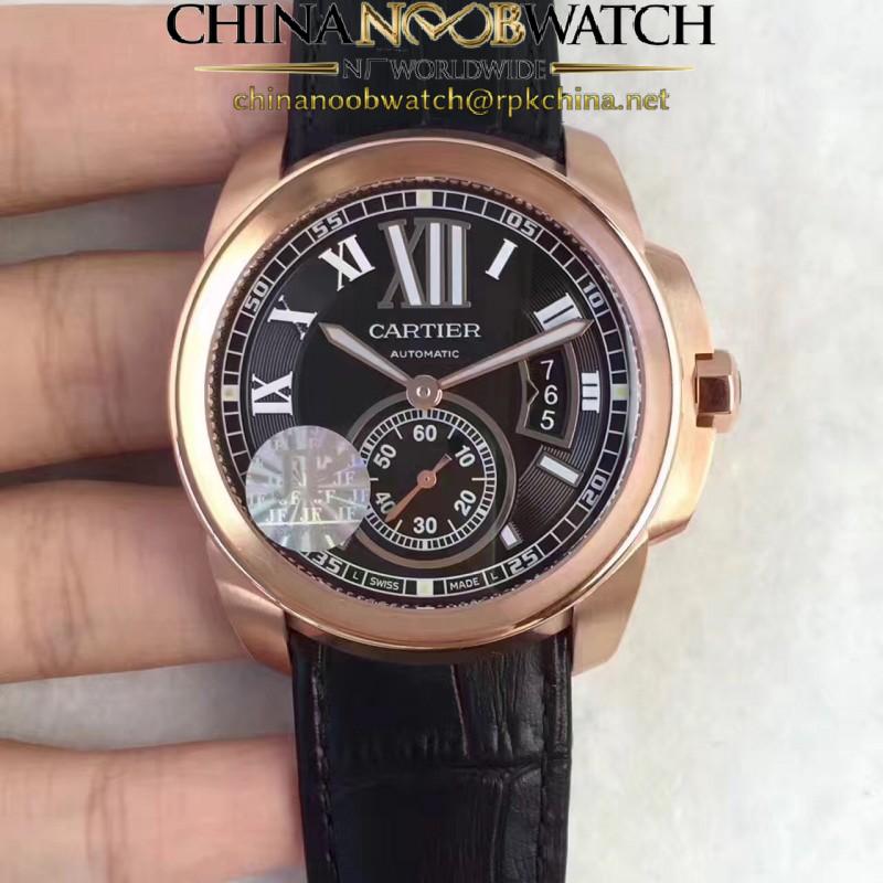 Replica Cartier Calibre de Cartier W7100039 42MM JF Rose Gold Black Dial Swiss Calibre 1904-PS MC