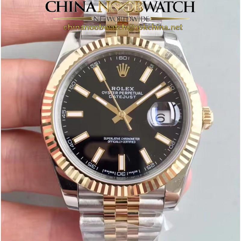 Replica Rolex Datejust 41 126333 41MM N Stainless Steel & Yellow Gold Black Dial Swiss 3235