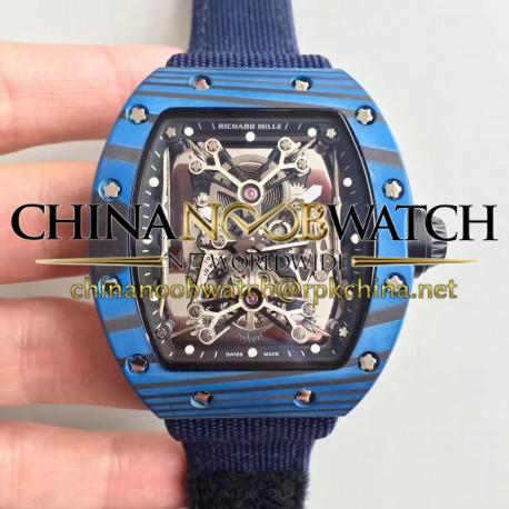 Replica Richard Mille RM50-27-01 NTPT KV Blue Forged Carbon Black & Skeleton Dial M9015