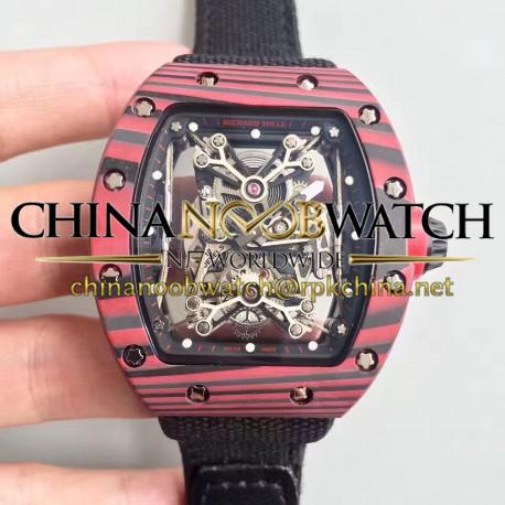 Replica Richard Mille RM50-27-01 NTPT KV Red Forged Carbon Black & Skeleton Dial M9015