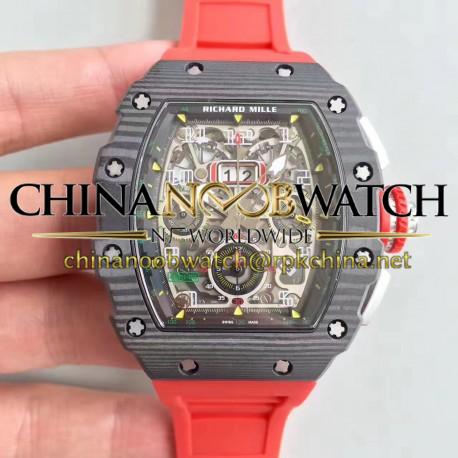 Replica Richard Mille RM011-03 Flyback Chronograph KV Forged Carbon Black Skeleton Dial Swiss 7750