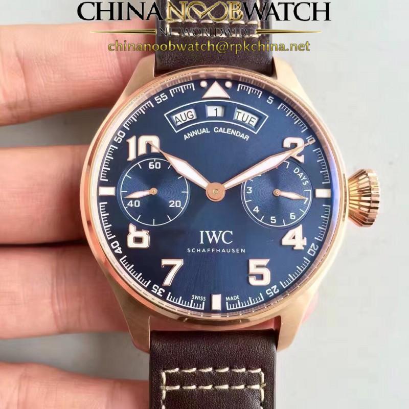 Replica Iwc Big Pilot Annual Calendar Le Petit Prince IW502701 YL Rose Gold Blue Dial Swiss 52850