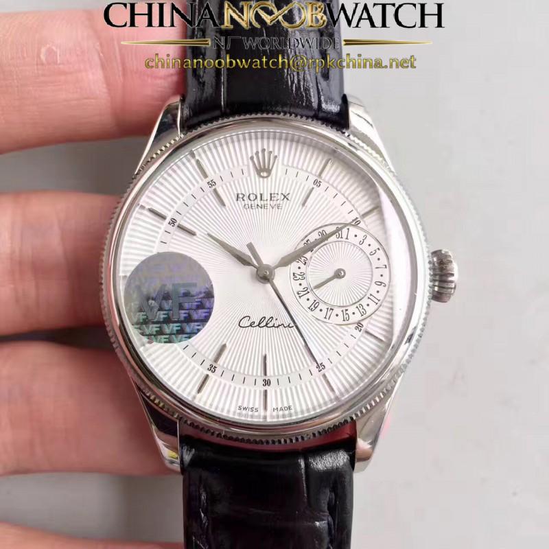 Replica Rolex Cellini Date 50519 VF Stainless Steel White Dial Swiss 3165