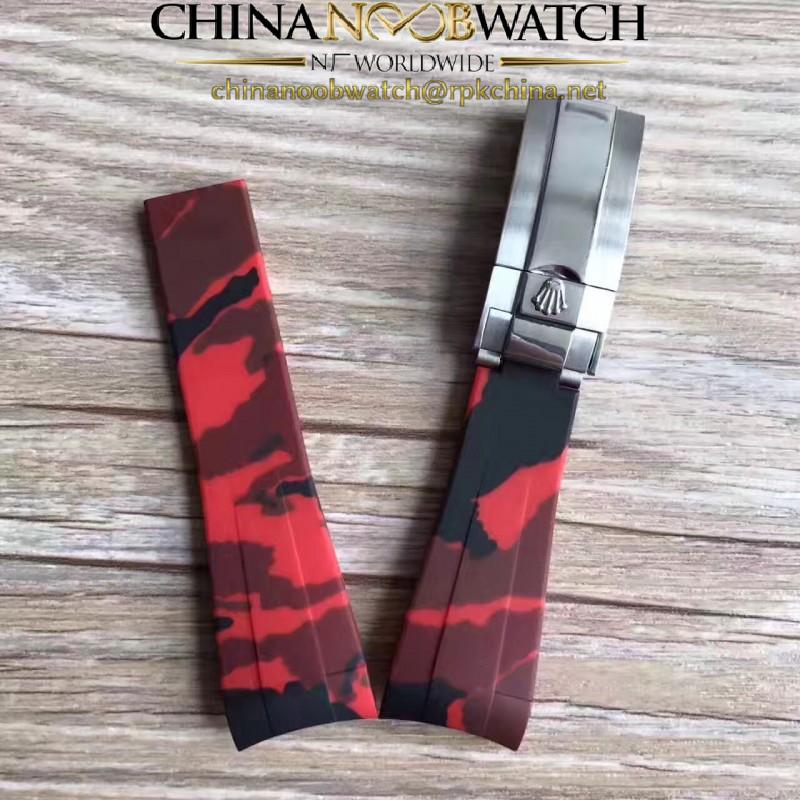 Rolex Red Safari Rubber B Strap for Submariner GMT-Master II