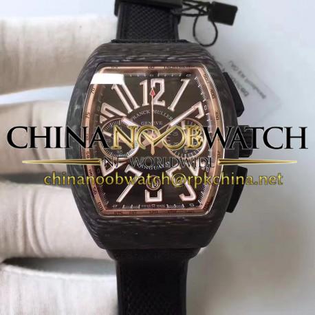 Replica Franck Muller Vanguard Carbon FM V 45 CC DT CB NR Forged Carbon Black & Gold Dial Swiss 7750