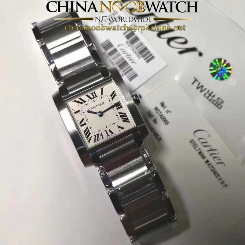 Replica Cartier Tank Francaise Ladies WSTA0005 25MM x 30.40MM TW Stainless Steel White Dial Swiss Quartz