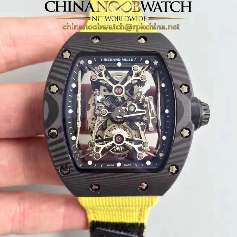 Replica Richard Mille RM50-27-01 NTPT KV Black Forged Carbon Black & Skeleton Dial M9015