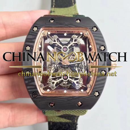 Replica Richard Mille RM50-27-01 NTPT KV Black Forged Carbon Gold & Skeleton Dial M9015