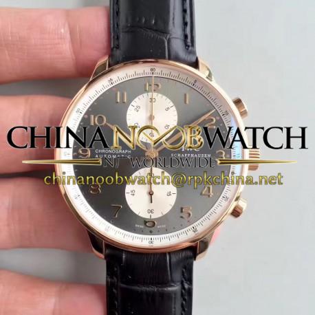 Replica IWC Portugieser Chronograph Jackie Chan IW371433 ZF Rose Gold Anthracite & White Dial Swiss 7750