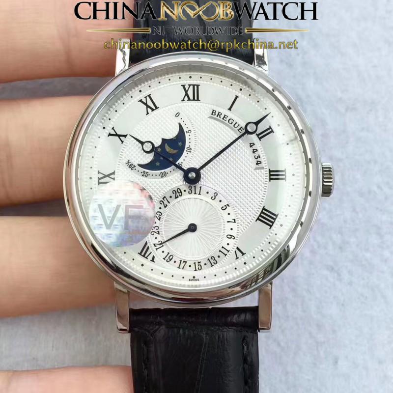 Replica Breguet Classique Moonphase 4434 VF Stainless Steel Silver Dial Swiss Caliber 5165R