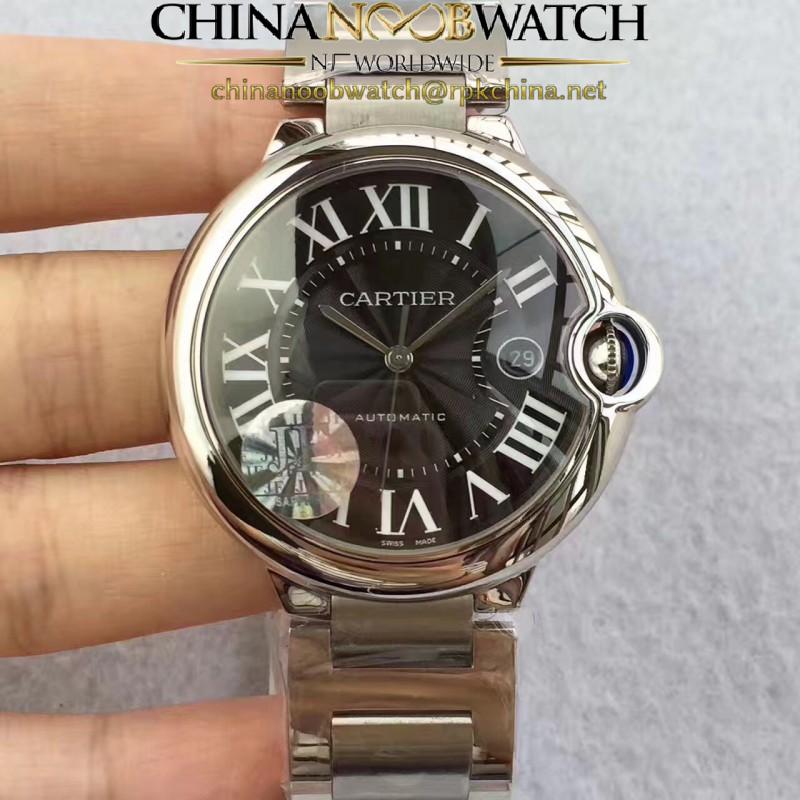 Replica Cartier Ballon Bleu 42MM W6920042  JF Stainless Steel Black Dial Swiss 2824-2