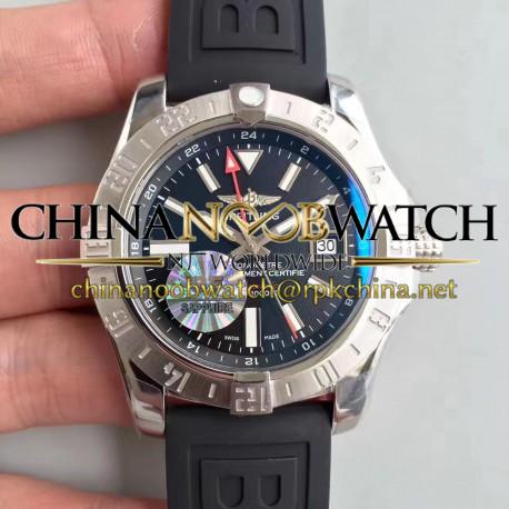 Replica Breitling Avenger II GMT A3239011/BC35/152S GF Stainless Steel Black Dial Swiss 2836-2